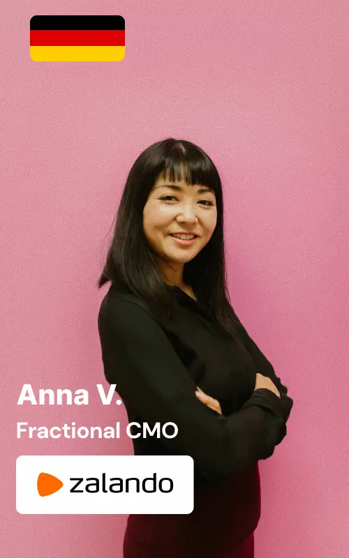 Professional portrait of a fractional CMO in Germany with previous experience at Zalando. The image conveys e-commerce expertise, fashion industry knowledge, and strategic marketing leadership for German businesses seeking high-level marketing guidance on a part-time basis.