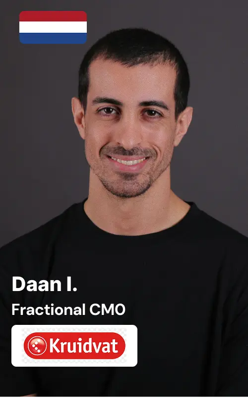 Professional headshot of Daan, Dutch Fractional Chief Marketing Officer and former Kruidvat Netherlands executive, Amsterdam-based marketing consultant specializing in Dutch retail market and Holland consumer brands